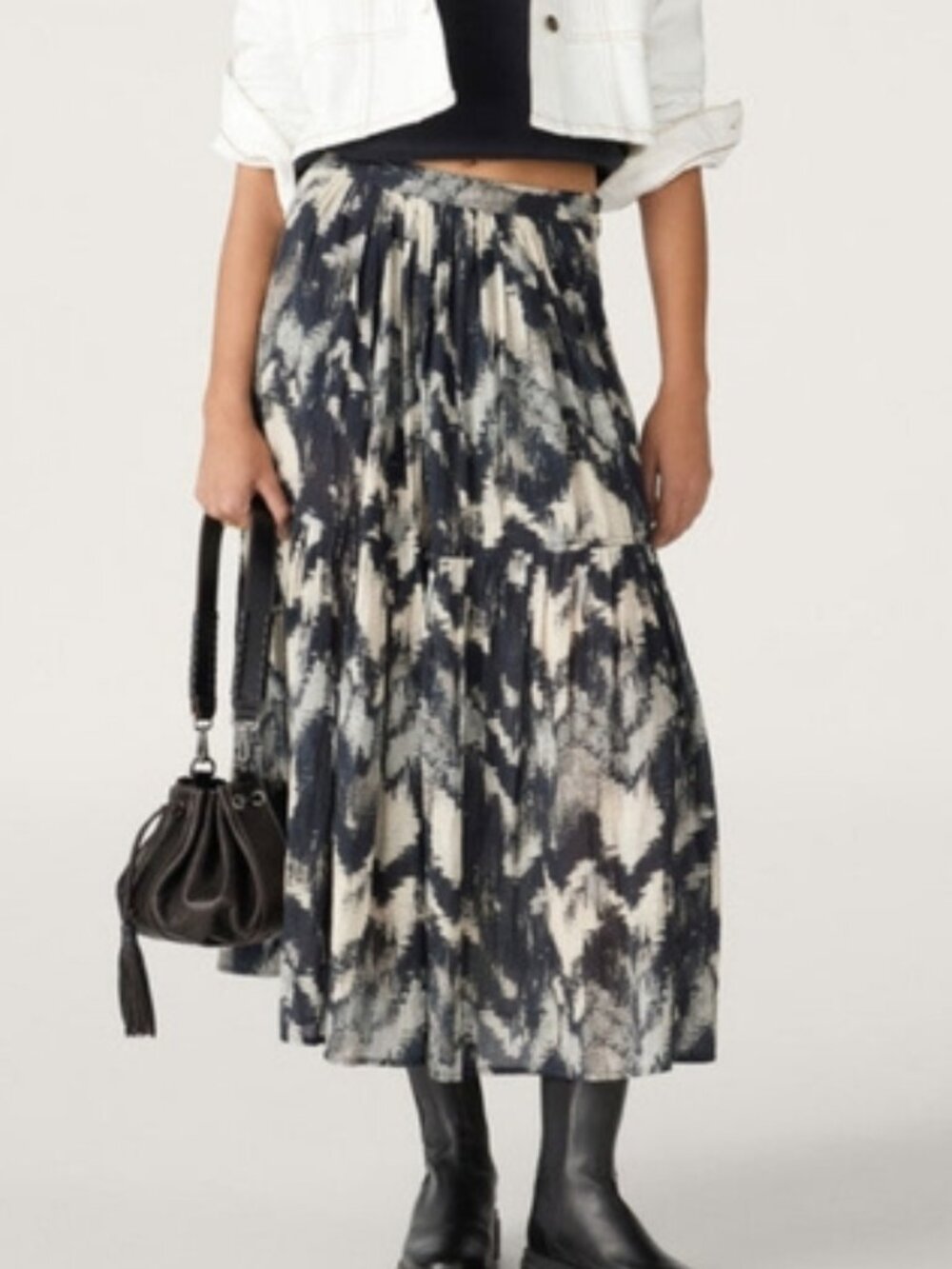 BA&SH Amalia Printed Midi Skirt, Like New Size 36 (US S)